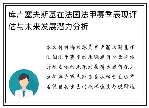 库卢塞夫斯基在法国法甲赛季表现评估与未来发展潜力分析